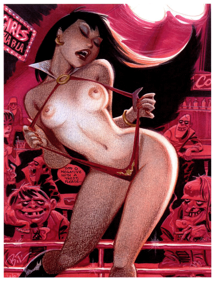 Vampirella stripping for Creepy and Eerie -  Bruce Timm