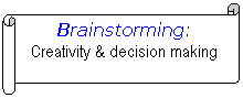 Horizontal Scroll: Brainstorming:
Creativity & decision making
 
